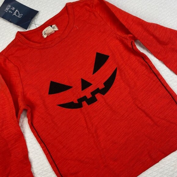NWT ME & HENRY Orange Pumpkin Shirt Top Size 4 - 5 Jack 0 lantern Halloween - Picture 1 of 6